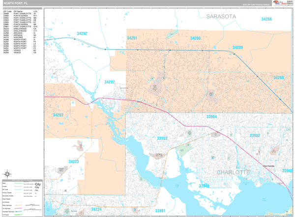 North Port City Digital Map Premium Style